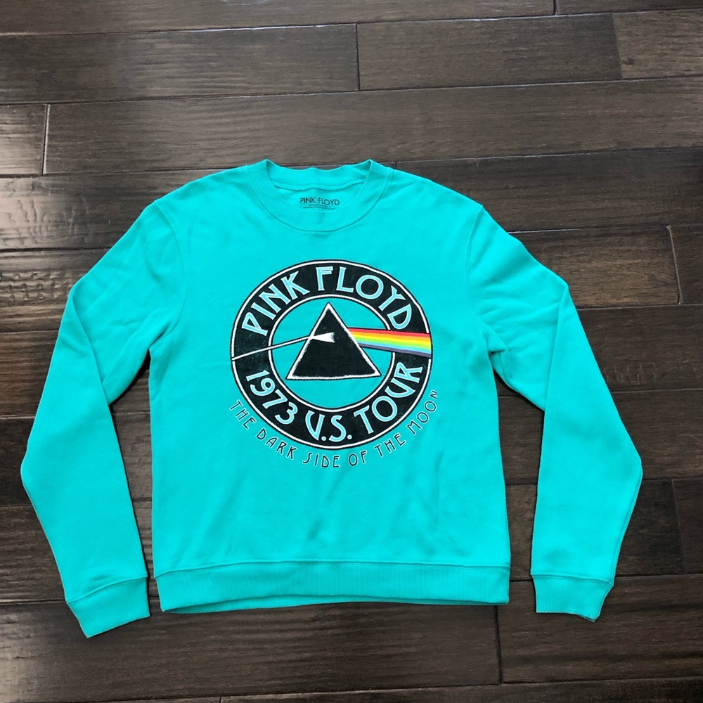 Pink Floyd Sweatshirt Size M 1973 US Tour The Dark Side Of The Moon Aqua READ